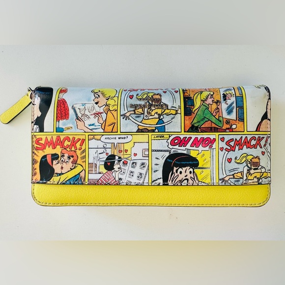 Kate Spade Archie Comics Tribute Yellow Continental Zip Wallet